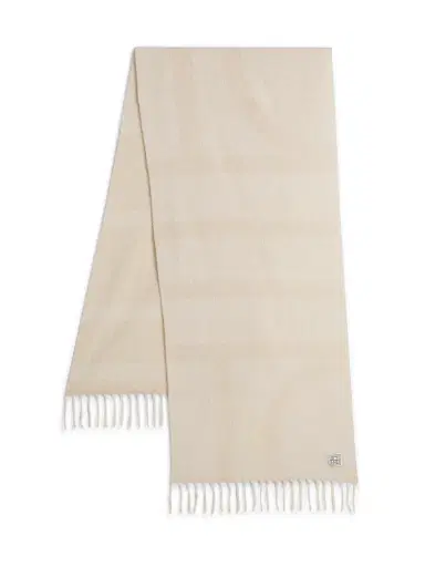 Toteme Women's Monogram Jacquard Alpaca-Blend Scarf - Ecru White | Thumbnail 1 Toteme Women's Monogram Jacquard Alpaca-Blend Scarf - Ecru White | Thumbnail 1