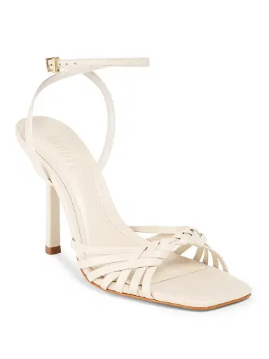 Schutz Women's Tara 0MM Crisscross Leather Stiletto Sandals - Sugar White | Thumbnail 2 Schutz Women's Tara 0MM Crisscross Leather Stiletto Sandals - Sugar White | Thumbnail 2