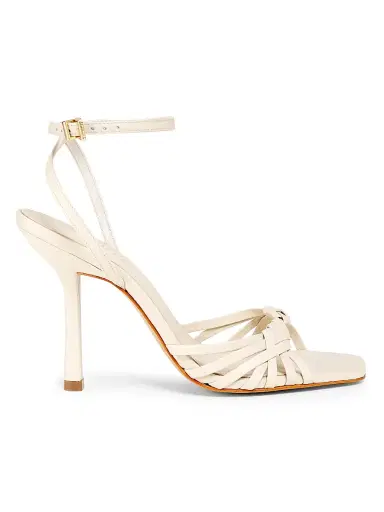 Schutz Women's Tara 0MM Crisscross Leather Stiletto Sandals - Sugar White | Thumbnail 1 Schutz Women's Tara 0MM Crisscross Leather Stiletto Sandals - Sugar White | Thumbnail 1