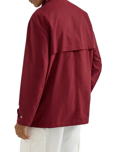 Brunello Cucinelli Men's Water Resistant Techno Cotton Gabardine Outerwear Jacket with Hook Fastening - Cherry - Size 38 | Thumbnail 3 Brunello Cucinelli Men's Water Resistant Techno Cotton Gabardine Outerwear Jacket with Hook Fastening - Cherry - Size 38 | Thumbnail 3