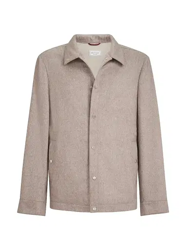 Brunello Cucinelli Men's Lightweight Cashmere Flannel Outerwear Jacket - Royale Blue | Thumbnail 7 Brunello Cucinelli Men's Lightweight Cashmere Flannel Outerwear Jacket - Royale Blue | Thumbnail 7