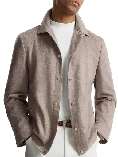 Brunello Cucinelli Men's Lightweight Cashmere Flannel Outerwear Jacket - Royale Blue | Thumbnail 10 Brunello Cucinelli Men's Lightweight Cashmere Flannel Outerwear Jacket - Royale Blue | Thumbnail 10