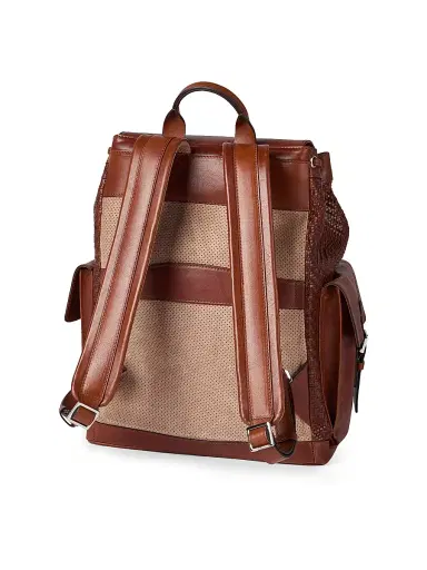 Brunello Cucinelli Men's Braided Calfskin and Cowhide City Backpack - Cognac | Thumbnail 3 Brunello Cucinelli Men's Braided Calfskin and Cowhide City Backpack - Cognac | Thumbnail 3