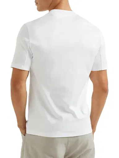 Brunello Cucinelli Men's Cotton Jersey Crew-Neck T-Shirt with Print - White | Thumbnail 3 Brunello Cucinelli Men's Cotton Jersey Crew-Neck T-Shirt with Print - White | Thumbnail 3
