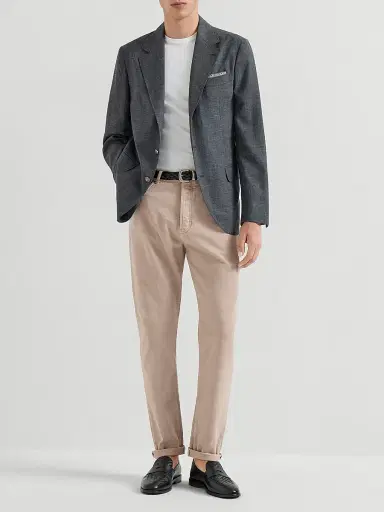 Brunello Cucinelli Men's Garment Dyed Iconic Fit Five Pocket Jeans in Denim - Light Brown - Size 48 | Thumbnail 6 Brunello Cucinelli Men's Garment Dyed Iconic Fit Five Pocket Jeans in Denim - Light Brown - Size 48 | Thumbnail 6