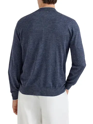 Brunello Cucinelli Men's Cashmere, Silk and Hemp Lightweight Cardigan | Thumbnail 3 Brunello Cucinelli Men's Cashmere, Silk and Hemp Lightweight Cardigan | Thumbnail 3