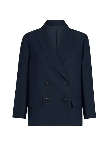 Brunello Cucinelli Women's Viscose and Linen Fluid Twill Blazer with Monili - | Thumbnail 7 Brunello Cucinelli Women's Viscose and Linen Fluid Twill Blazer with Monili - | Thumbnail 7