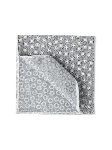 Brunello Cucinelli Men's Polka Dot Silk Pocket Square - Grey | Thumbnail 1 Brunello Cucinelli Men's Polka Dot Silk Pocket Square - Grey | Thumbnail 1