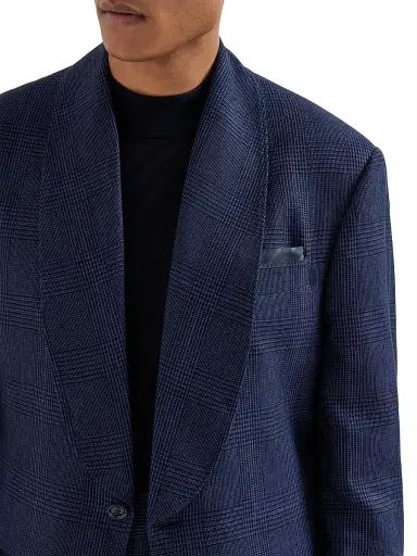 Brunello Cucinelli Men's Regimental Stripe Silk Pocket Square | Thumbnail 2 Brunello Cucinelli Men's Regimental Stripe Silk Pocket Square | Thumbnail 2
