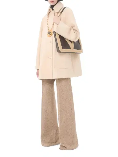 Valentino Garavani Women's Viva Superstar Medium Shopping Bag in Shearling - Brown Beige | Thumbnail 2 Valentino Garavani Women's Viva Superstar Medium Shopping Bag in Shearling - Brown Beige | Thumbnail 2