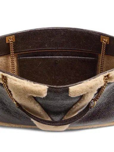 Valentino Garavani Women's Viva Superstar Medium Shopping Bag in Shearling - Brown Beige | Thumbnail 7 Valentino Garavani Women's Viva Superstar Medium Shopping Bag in Shearling - Brown Beige | Thumbnail 7