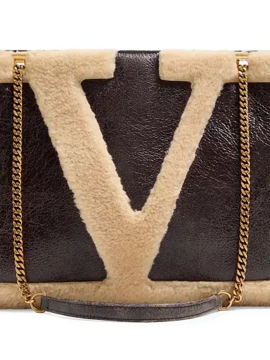 Valentino Garavani Women's Viva Superstar Medium Shopping Bag in Shearling - Brown Beige | Thumbnail 8 Valentino Garavani Women's Viva Superstar Medium Shopping Bag in Shearling - Brown Beige | Thumbnail 8