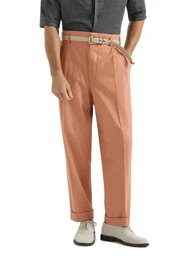 Brunello Cucinelli Men's Virgin Wool, Cotton and Silk Mouliné Trousers | Thumbnail 2 Brunello Cucinelli Men's Virgin Wool, Cotton and Silk Mouliné Trousers | Thumbnail 2