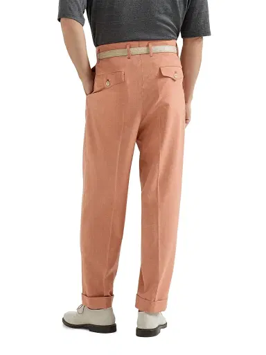 Brunello Cucinelli Men's Virgin Wool, Cotton and Silk Mouliné Trousers | Thumbnail 3 Brunello Cucinelli Men's Virgin Wool, Cotton and Silk Mouliné Trousers | Thumbnail 3