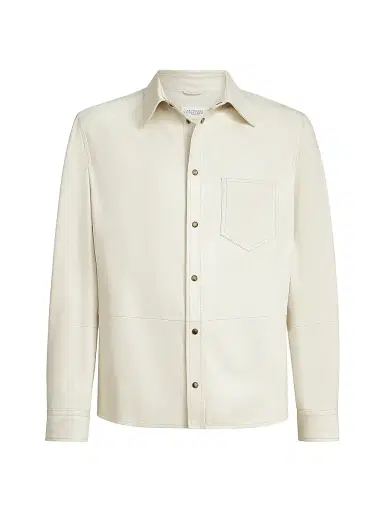 Brunello Cucinelli Men's Calfskin Overshirt - | Thumbnail 1 Brunello Cucinelli Men's Calfskin Overshirt - | Thumbnail 1