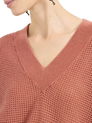 Brunello Cucinelli Women's Cashmere Net Sweater - Orange - Size XXXL | Thumbnail 4 Brunello Cucinelli Women's Cashmere Net Sweater - Orange - Size XXXL | Thumbnail 4