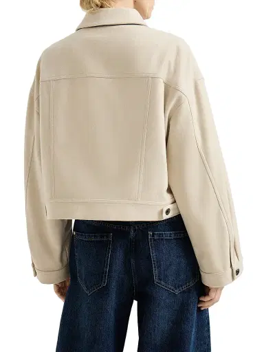 Brunello Cucinelli Women's Lightweight Wool Cloth Outerwear Jacket with Monili - Sand - Size 14 | Thumbnail 3 Brunello Cucinelli Women's Lightweight Wool Cloth Outerwear Jacket with Monili - Sand - Size 14 | Thumbnail 3