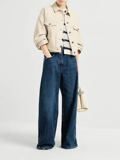 Brunello Cucinelli Women's Lightweight Wool Cloth Outerwear Jacket with Monili - Sand - Size 14 | Thumbnail 6 Brunello Cucinelli Women's Lightweight Wool Cloth Outerwear Jacket with Monili - Sand - Size 14 | Thumbnail 6