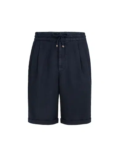 Brunello Cucinelli Men's Garment Dyed Bermuda Shorts in Linen Gabardine - Khaki | Thumbnail 19 Brunello Cucinelli Men's Garment Dyed Bermuda Shorts in Linen Gabardine - Khaki | Thumbnail 19