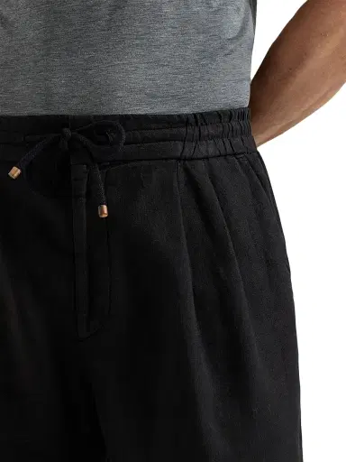 Brunello Cucinelli Men's Garment Dyed Bermuda Shorts in Linen Gabardine - Khaki | Thumbnail 29 Brunello Cucinelli Men's Garment Dyed Bermuda Shorts in Linen Gabardine - Khaki | Thumbnail 29