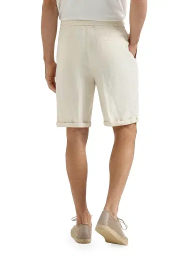 Brunello Cucinelli Men's Garment Dyed Bermuda Shorts in Linen Gabardine - Khaki | Thumbnail 10 Brunello Cucinelli Men's Garment Dyed Bermuda Shorts in Linen Gabardine - Khaki | Thumbnail 10