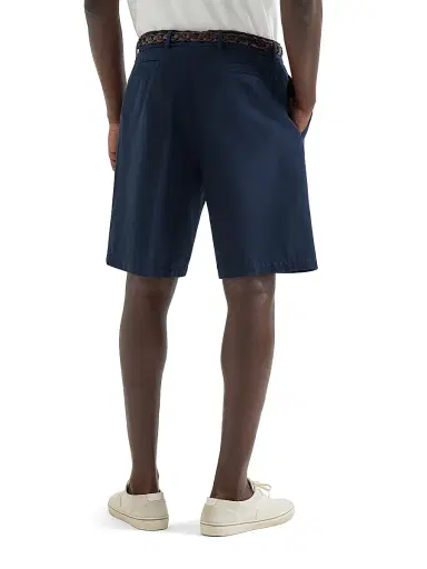 Brunello Cucinelli Men's Garment Dyed Bermuda Shorts in Twisted Cotton Gabardine - White | Thumbnail 10 Brunello Cucinelli Men's Garment Dyed Bermuda Shorts in Twisted Cotton Gabardine - White | Thumbnail 10