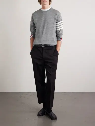 Thom Browne Slim-Fit Striped Merino Wool Sweater - Men | Thumbnail 2 Thom Browne Slim-Fit Striped Merino Wool Sweater - Men | Thumbnail 2