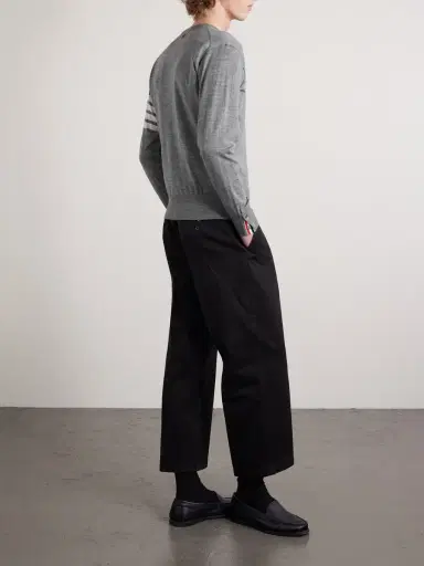 Thom Browne Slim-Fit Striped Merino Wool Sweater - Men | Thumbnail 4 Thom Browne Slim-Fit Striped Merino Wool Sweater - Men | Thumbnail 4
