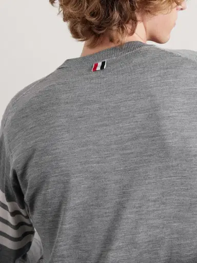 Thom Browne Slim-Fit Striped Merino Wool Sweater - Men | Thumbnail 5 Thom Browne Slim-Fit Striped Merino Wool Sweater - Men | Thumbnail 5