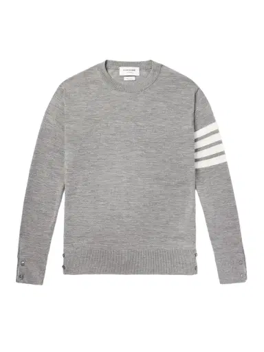 Thom Browne Slim-Fit Striped Merino Wool Sweater - Men | Thumbnail 1 Thom Browne Slim-Fit Striped Merino Wool Sweater - Men | Thumbnail 1