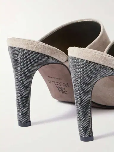 Brunello Cucinelli 80 Bead-embellished Suede Mules | Thumbnail 4 Brunello Cucinelli 80 Bead-embellished Suede Mules | Thumbnail 4