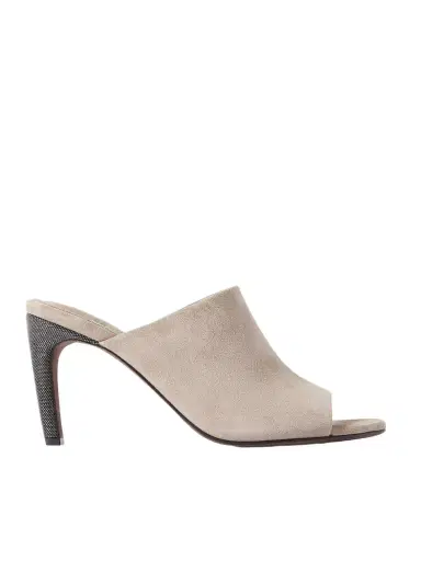 Brunello Cucinelli 80 Bead-embellished Suede Mules | Thumbnail 1 Brunello Cucinelli 80 Bead-embellished Suede Mules | Thumbnail 1