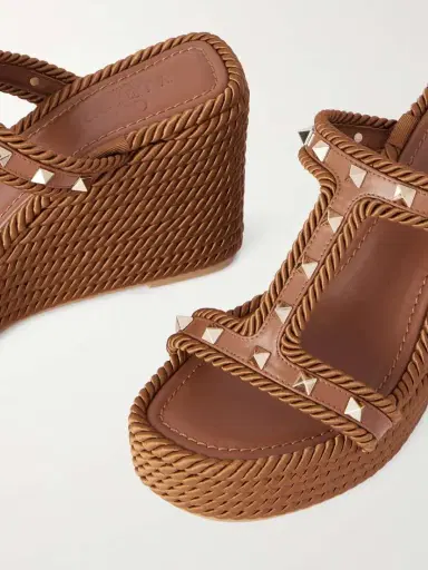 Valentino Garavani Rockstud 90 Leather Wedge Mules | Thumbnail 5 Valentino Garavani Rockstud 90 Leather Wedge Mules | Thumbnail 5