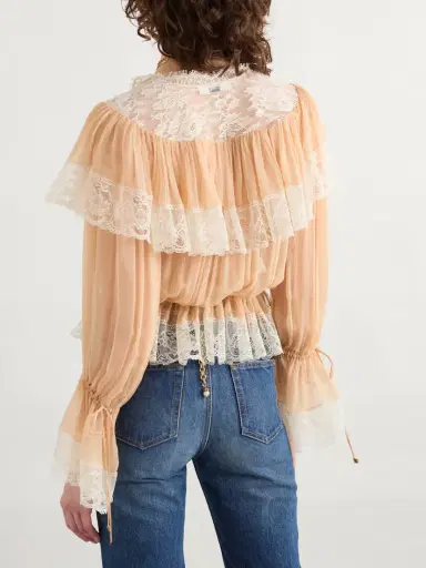 Chloé Tiered Organic Silk-mousseline Blouse | Thumbnail 3 Chloé Tiered Organic Silk-mousseline Blouse | Thumbnail 3