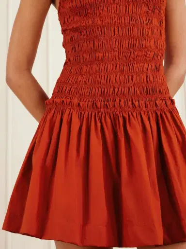 Faithfull Maria Shirred Cotton Mini Dress | Thumbnail 4 Faithfull Maria Shirred Cotton Mini Dress | Thumbnail 4