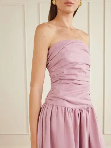 Faithfull Sacha Ruched Pleated Linen Maxi Dress | Thumbnail 5 Faithfull Sacha Ruched Pleated Linen Maxi Dress | Thumbnail 5