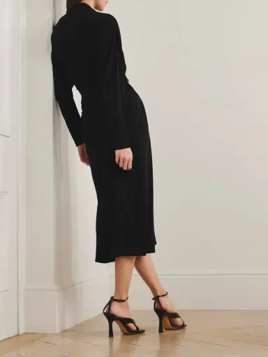 Bottega Veneta Embellished Gathered Jersey Midi Dress | Thumbnail 3 Bottega Veneta Embellished Gathered Jersey Midi Dress | Thumbnail 3