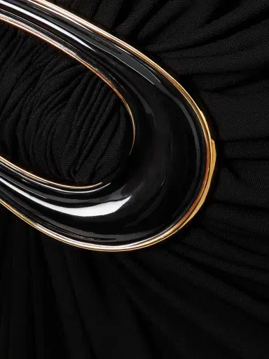 Bottega Veneta Embellished Gathered Jersey Midi Dress | Thumbnail 4 Bottega Veneta Embellished Gathered Jersey Midi Dress | Thumbnail 4