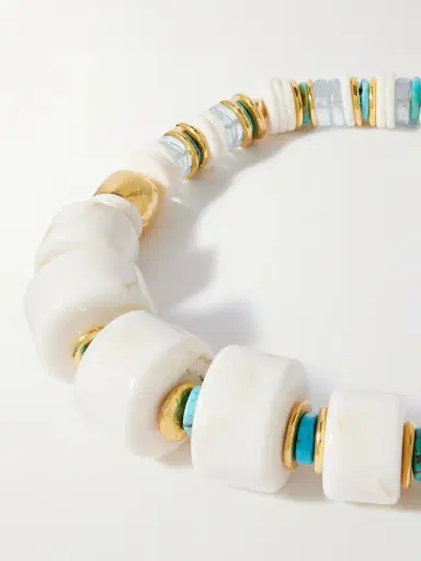 Lizzie Fortunato Granada Gold-plated, Bone And Turquoise Beaded Necklace | Thumbnail 4 Lizzie Fortunato Granada Gold-plated, Bone And Turquoise Beaded Necklace | Thumbnail 4