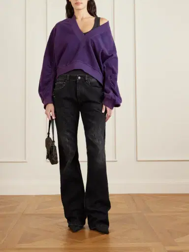 The Attico Embroidered Cotton-blend Velour Sweatshirt | Thumbnail 2 The Attico Embroidered Cotton-blend Velour Sweatshirt | Thumbnail 2