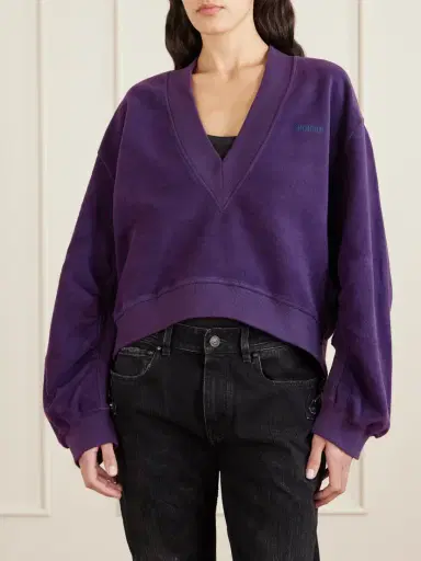 The Attico Embroidered Cotton-blend Velour Sweatshirt | Thumbnail 3 The Attico Embroidered Cotton-blend Velour Sweatshirt | Thumbnail 3