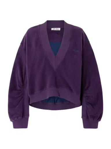 The Attico Embroidered Cotton-blend Velour Sweatshirt | Thumbnail 1 The Attico Embroidered Cotton-blend Velour Sweatshirt | Thumbnail 1