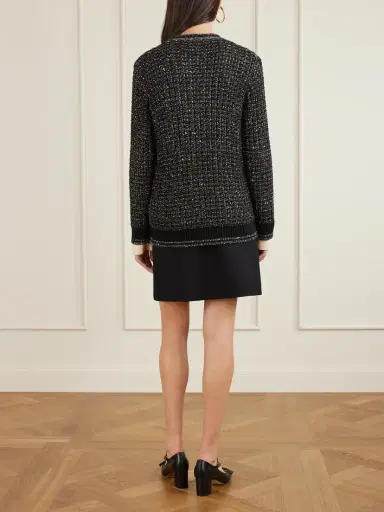 Valentino Garavani Sequin-embellished Metallic Cotton-blend Cardigan | Thumbnail 3 Valentino Garavani Sequin-embellished Metallic Cotton-blend Cardigan | Thumbnail 3