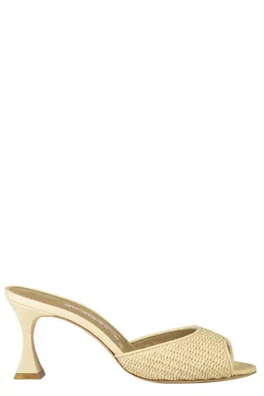 Manolo Blahnik Jadara Mule 70 - Light Khaki Cream | Thumbnail 1 Manolo Blahnik Jadara Mule 70 - Light Khaki Cream | Thumbnail 1