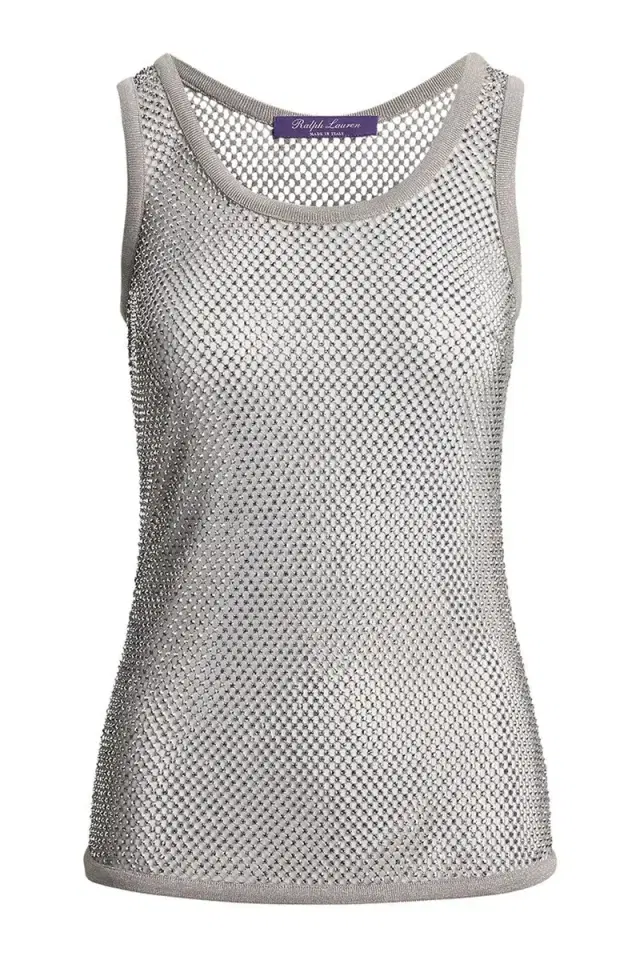 Melony Embellished Mesh Tank Top Melony Embellished Mesh Tank Top