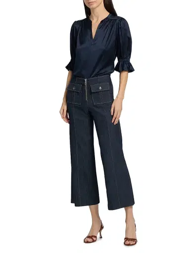 Cinq à Sept Women's Fiona Split-Neck Silk Top | Thumbnail 2 Cinq à Sept Women's Fiona Split-Neck Silk Top | Thumbnail 2