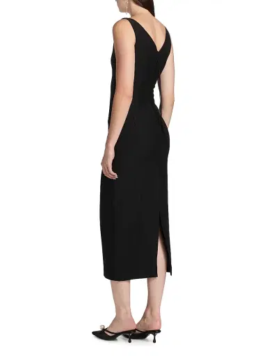 Adam Lippes Women's Willa Wool-Blend Midi-Dress - Black | Thumbnail 5 Adam Lippes Women's Willa Wool-Blend Midi-Dress - Black | Thumbnail 5