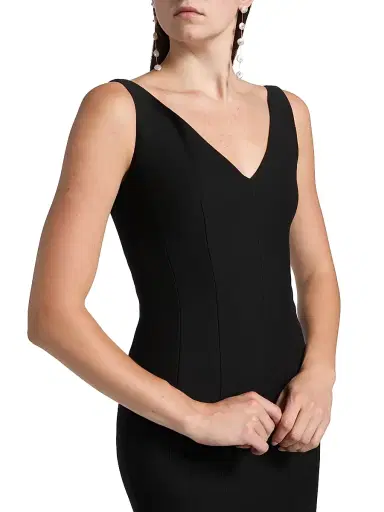 Adam Lippes Women's Willa Wool-Blend Midi-Dress - Black | Thumbnail 6 Adam Lippes Women's Willa Wool-Blend Midi-Dress - Black | Thumbnail 6