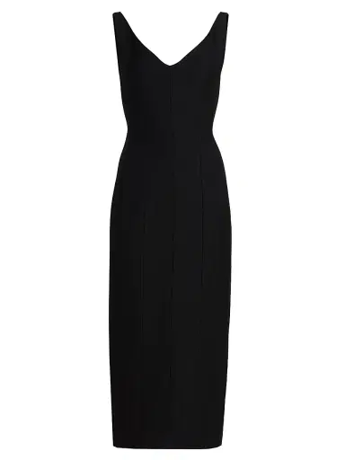 Adam Lippes Women's Willa Wool-Blend Midi-Dress - Black | Thumbnail 1 Adam Lippes Women's Willa Wool-Blend Midi-Dress - Black | Thumbnail 1