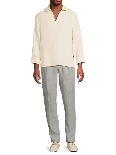 Onia Men's Linen Long-Sleeve Shirt - Natural - Size XXL | Thumbnail 2 Onia Men's Linen Long-Sleeve Shirt - Natural - Size XXL | Thumbnail 2